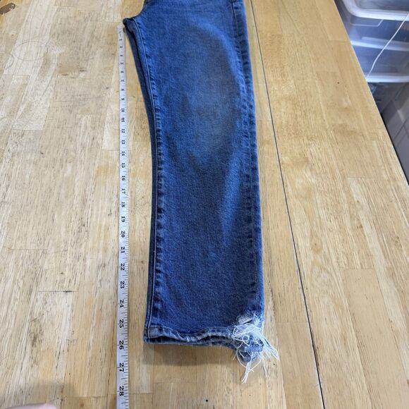 Agolde Toni Slim Straight Leg Jeans High Rise Distressed Denim Organic Cotton 28 - Picture 9 of 16